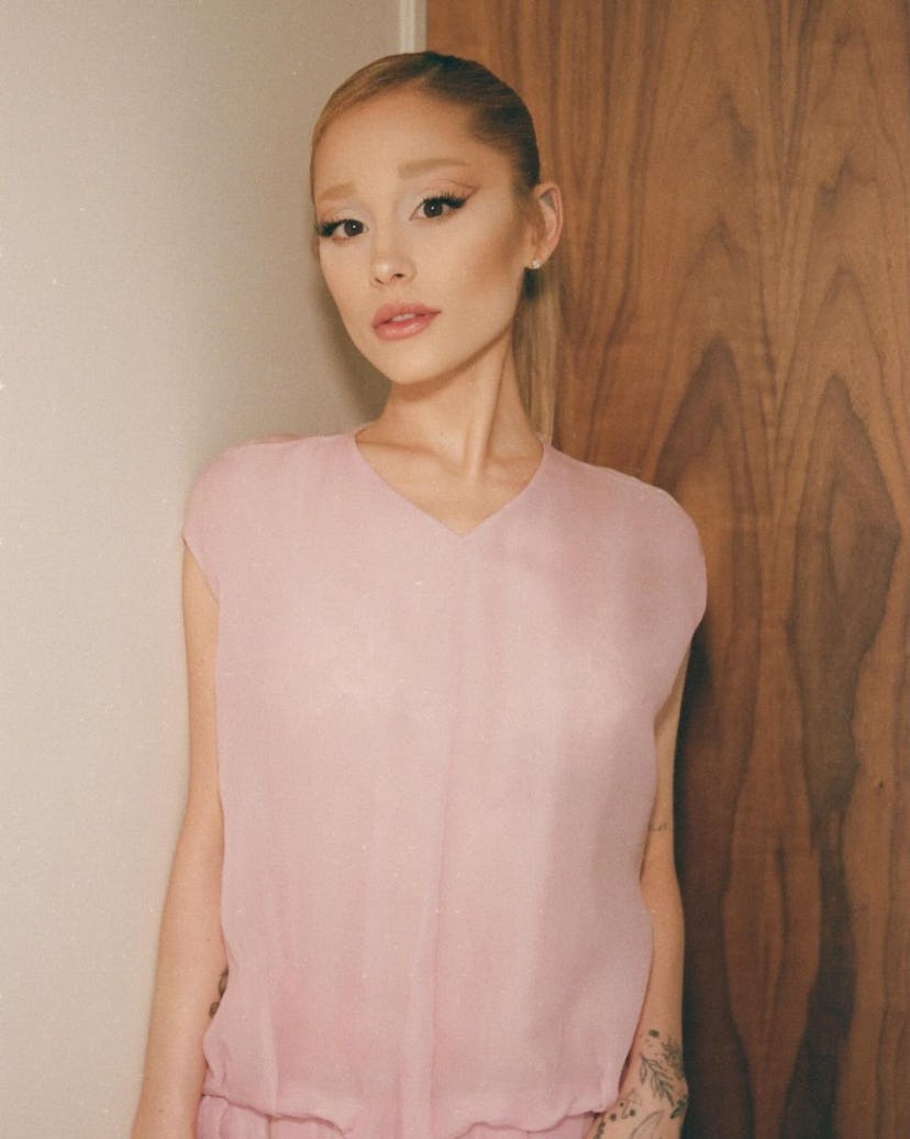 Ariana Grande wearing a Khaite spring 2025 dress.