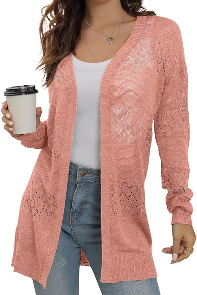 Grecerelle Lightweight Crochet Cardigan