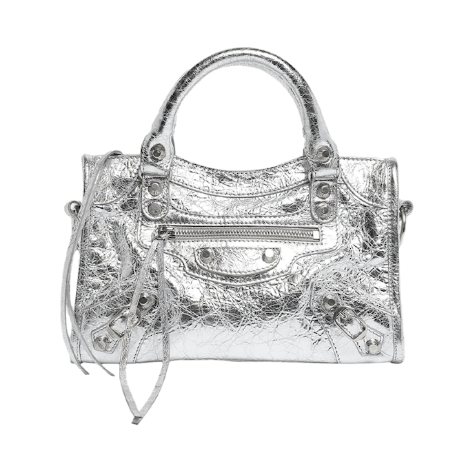 Le City Mini Metallic Leather Top-Handle Bag