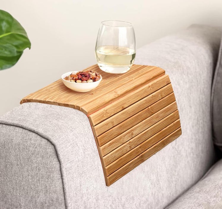 Hallops Bamboo Couch Arm Tray