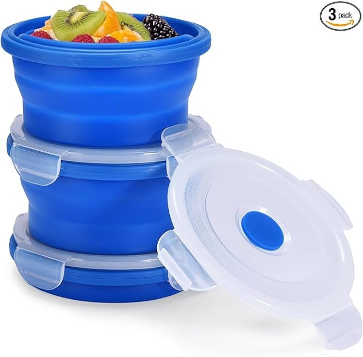 Vdomus Collapsible Food Storage Containers with Lids (Set of 3)