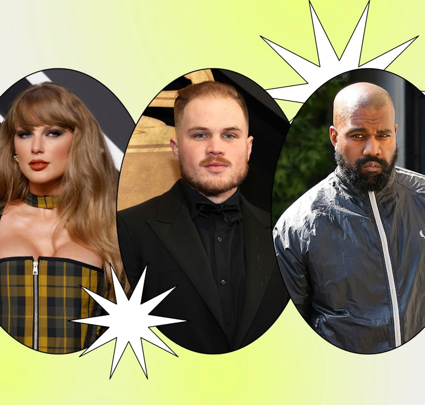 Taylor Swift, Zach Bryan, and Kanye West