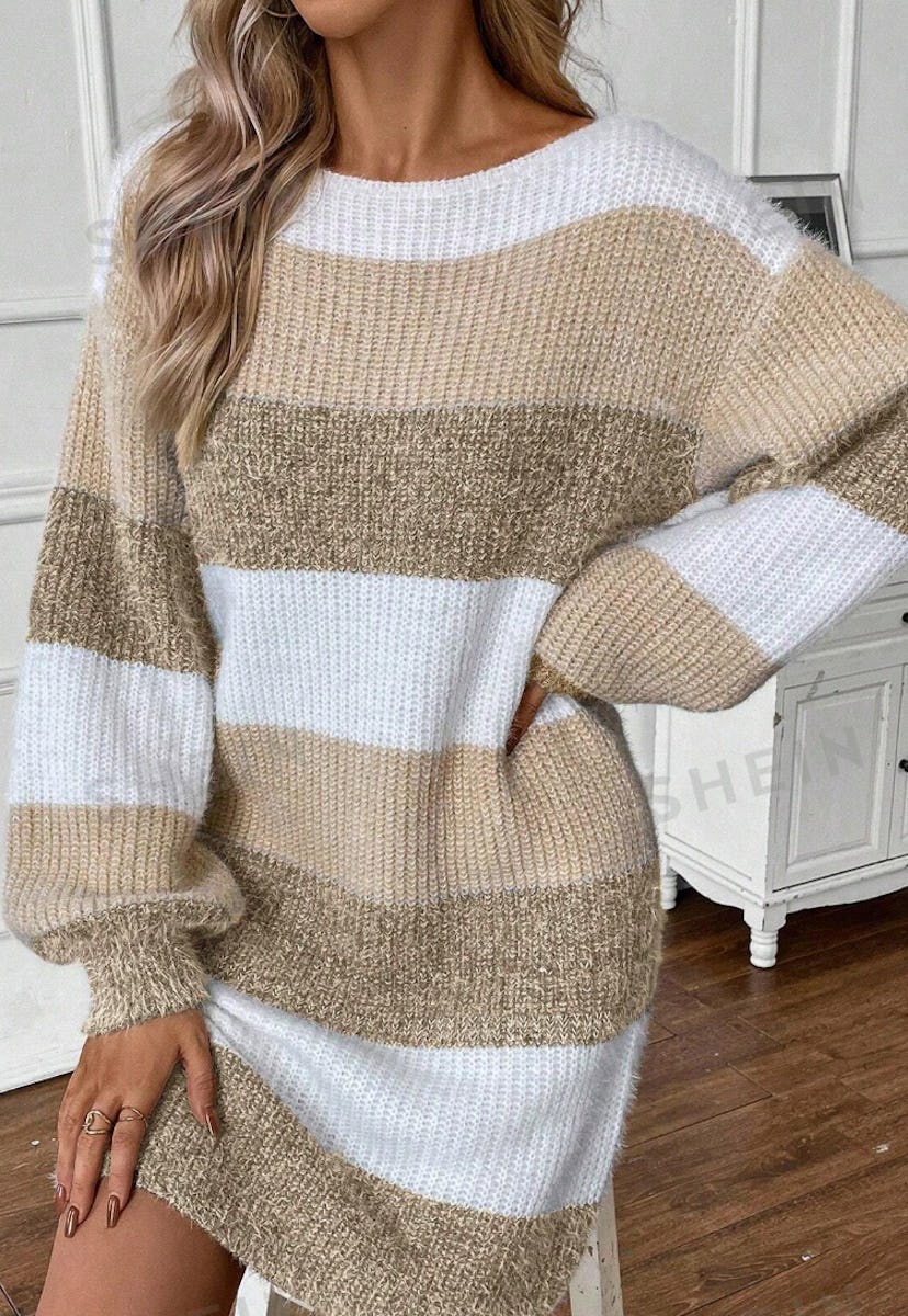 LUNE Three Colored Sweater Dress