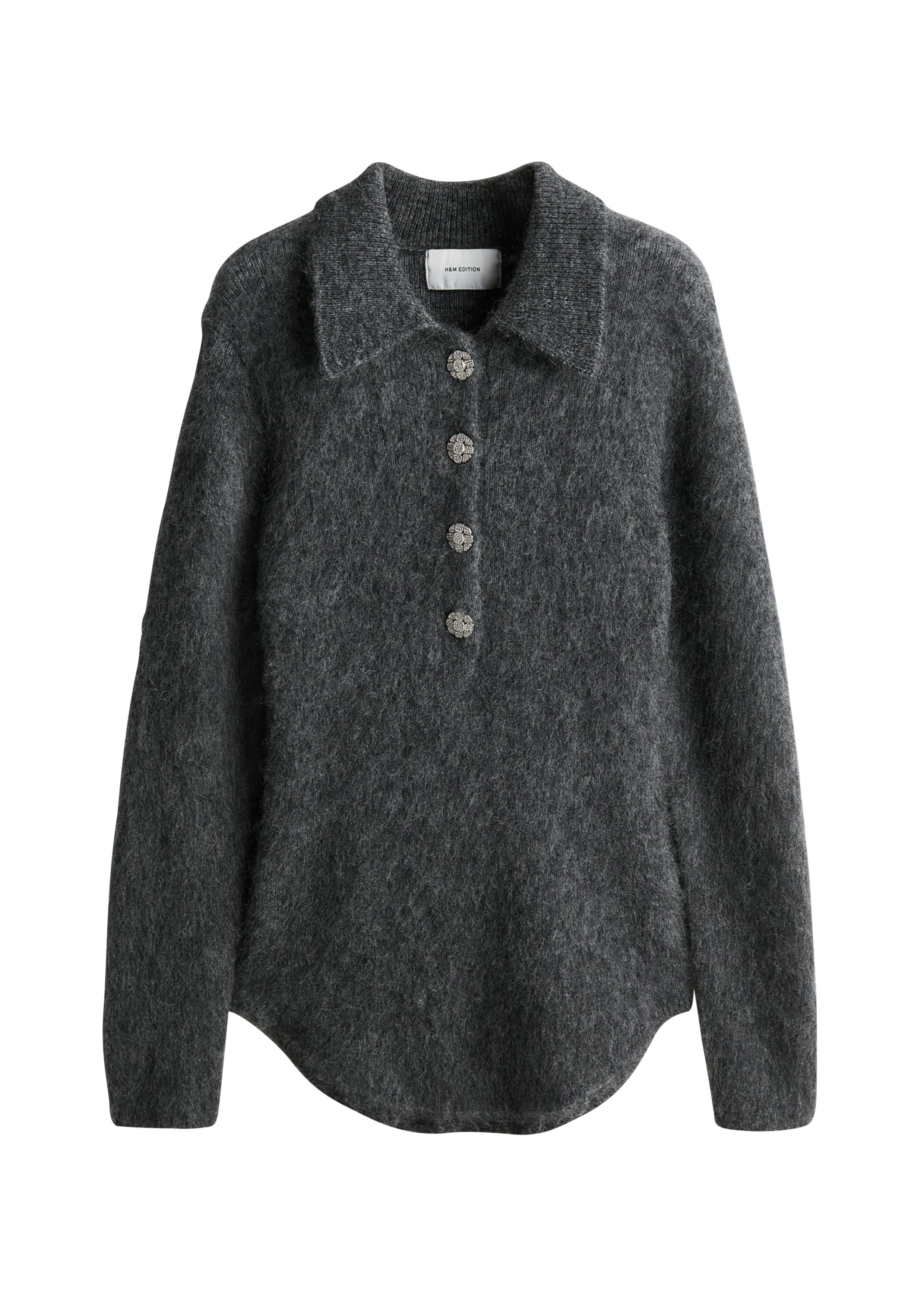 Mohair-Blend Sweater with Collar