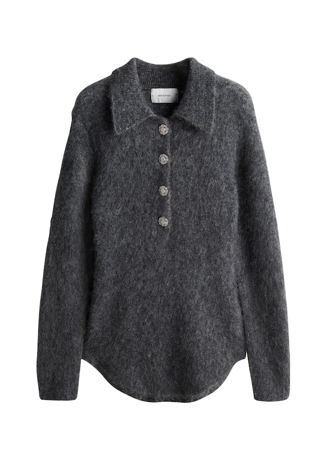 Mohair-Blend Sweater with Collar