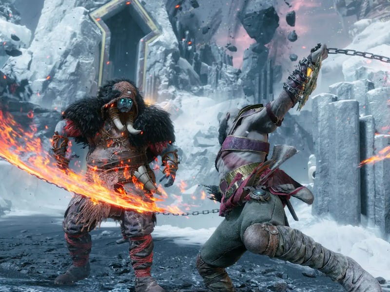 Kratos swings his Blades Of Chaos