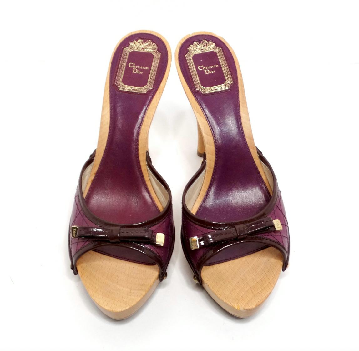 Dior Purple Heeled And Wooden Sandals