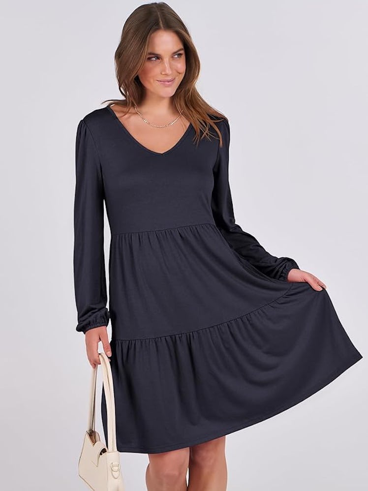 ANRABESS Tiered Swing Dress