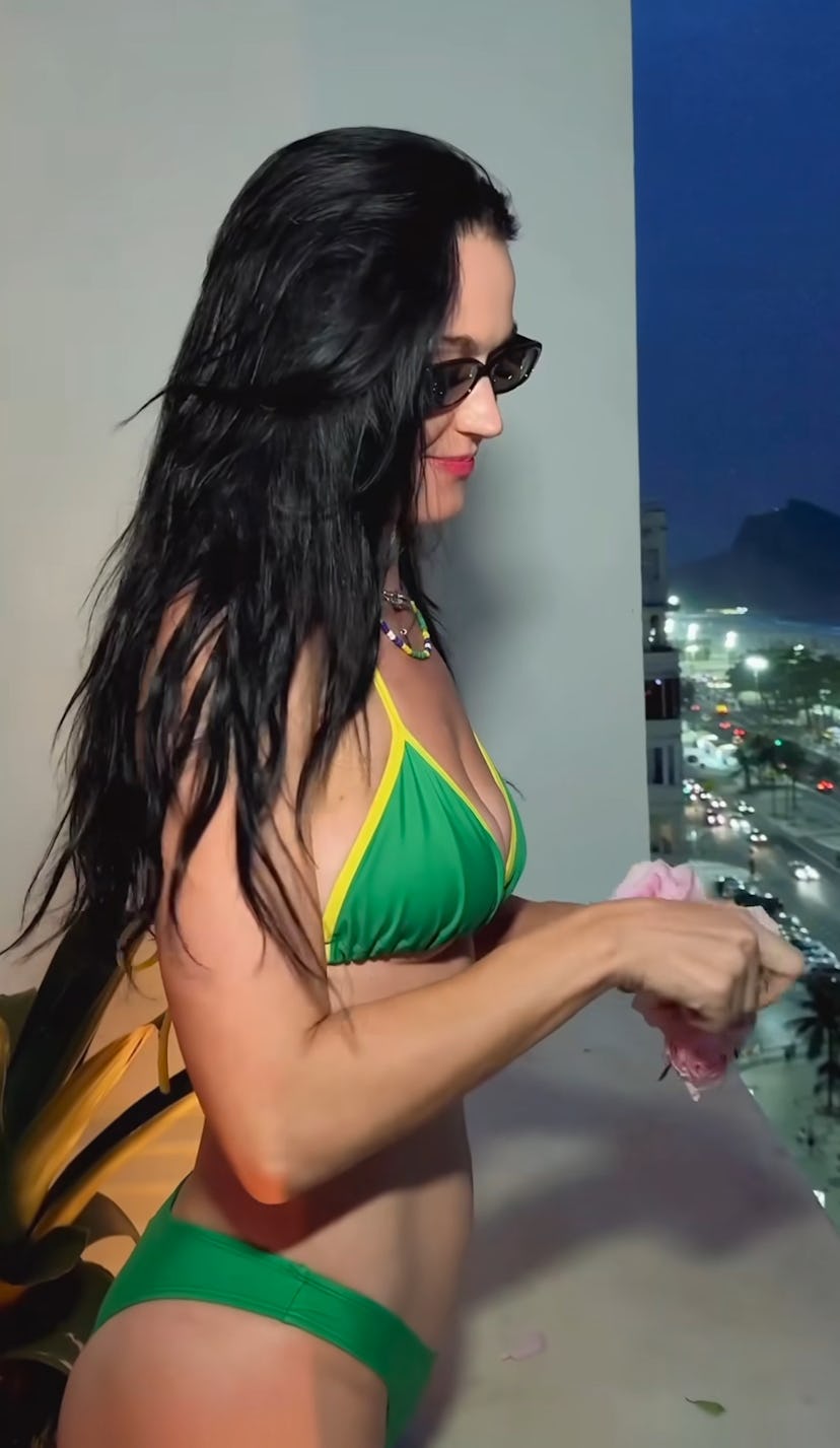 Katy Perry Wore A Brazil Flag Bikini & Chrome Bodysuit In Rio