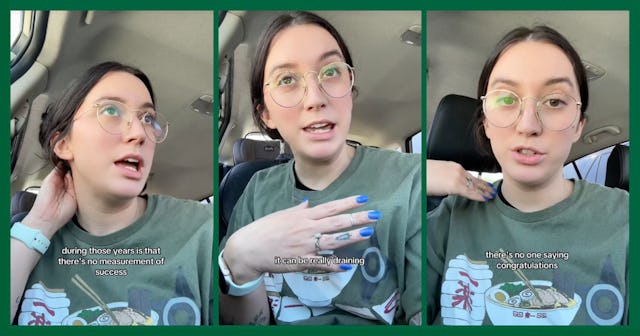 TikTok user @eclectichomeschooling muses on the idea that being a stay-at-home mom doesn't offer muc...