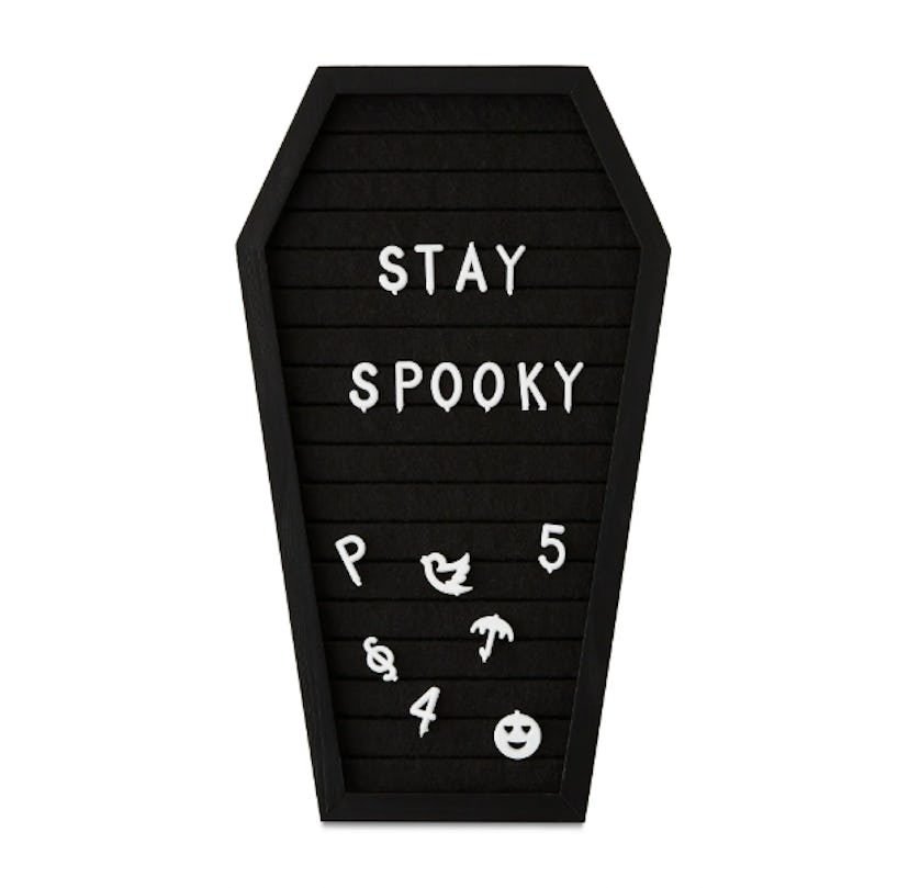 12" Halloween Black & White Coffin-Shaped Message Board, one of the best cheap halloween decorations...