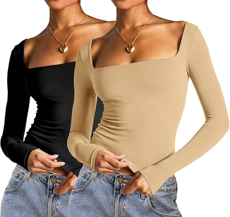 Abardsion Square-Neck Tops (2-Pack)