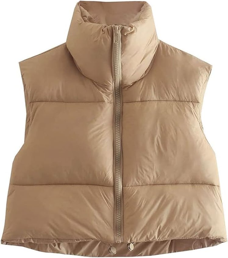 KEOMUD Crop Puffer Vest