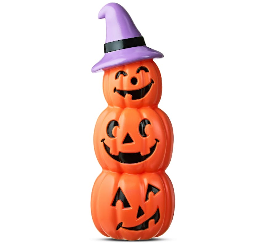 Halloween PE Witch Jack-o'-Lantern Stack Decoration, a great option for cheap reusable halloween dec...