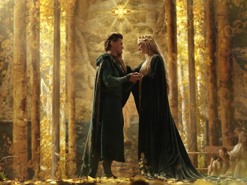 Robert Aramayo and Morfydd Clark in The Lord of the Rings: The Rings of Power