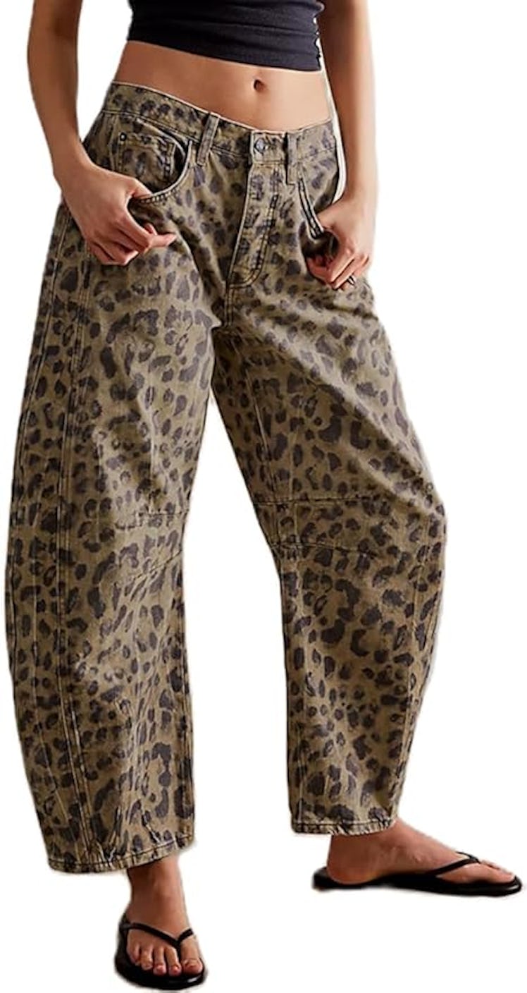 LILTWIST Leopard Barrel Jeans 