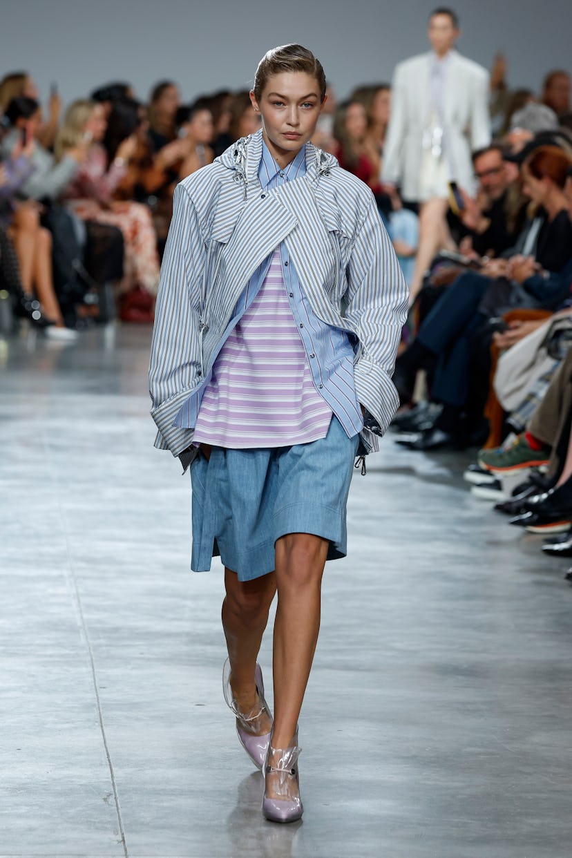 A model walks the runway during the Cecilie Bahnsen Womenswear Spring-Summer 2025 show as part of Pa...