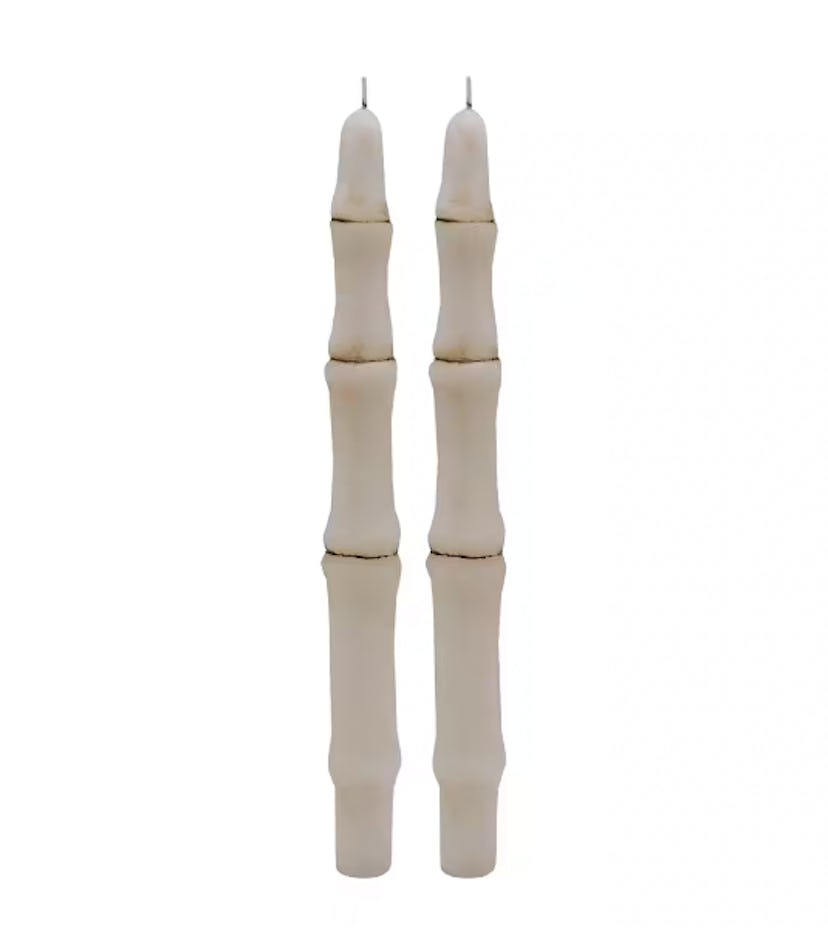 10" Bone Taper Candles, , one of the best cheap halloween decorations you can reuse