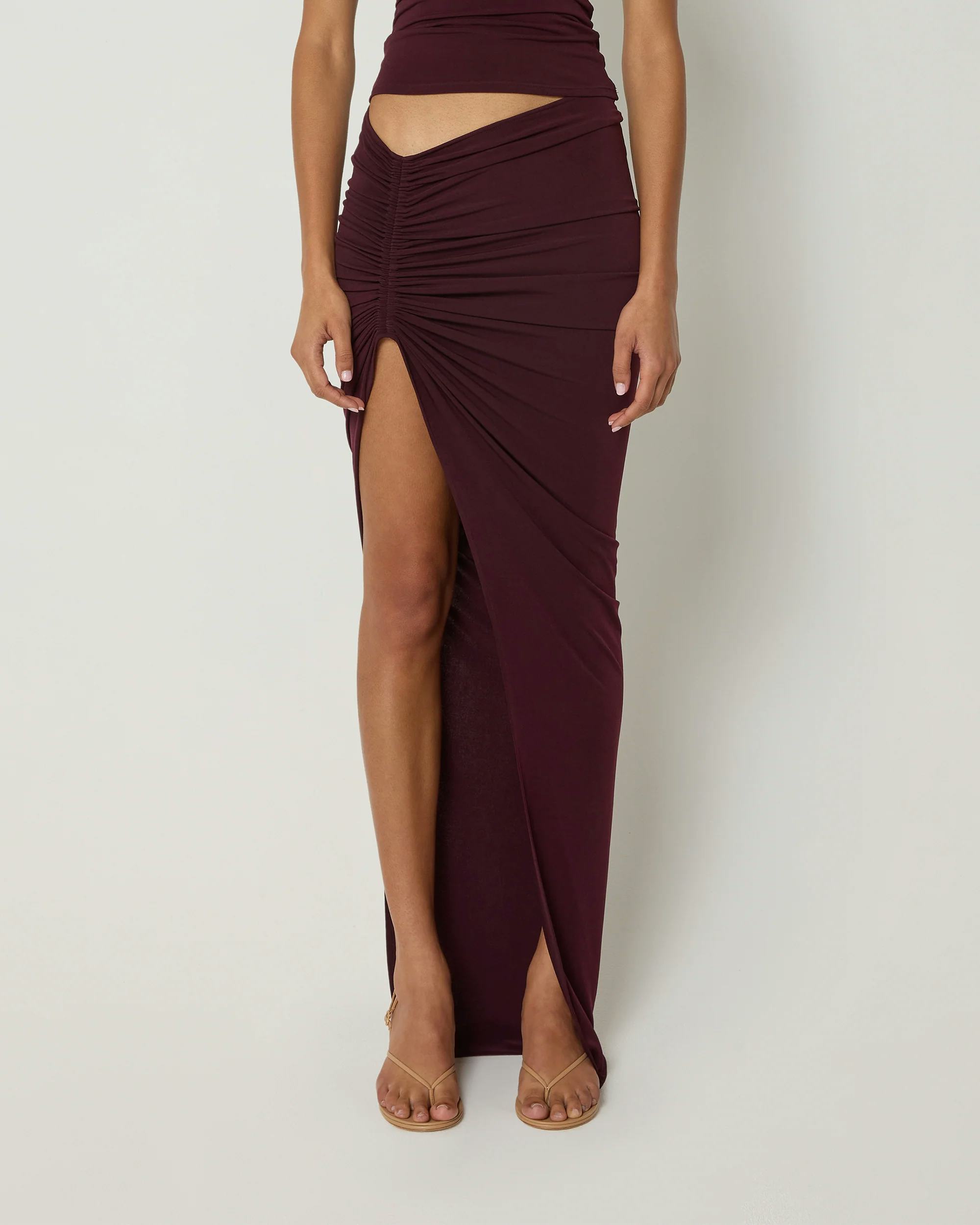 Ruched Maxi Skirt