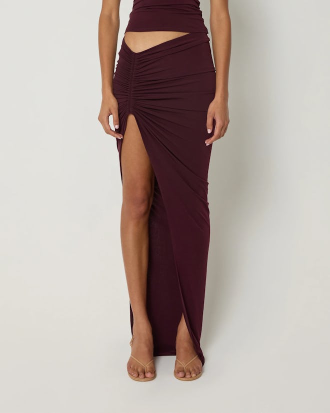 Ruched Maxi Skirt