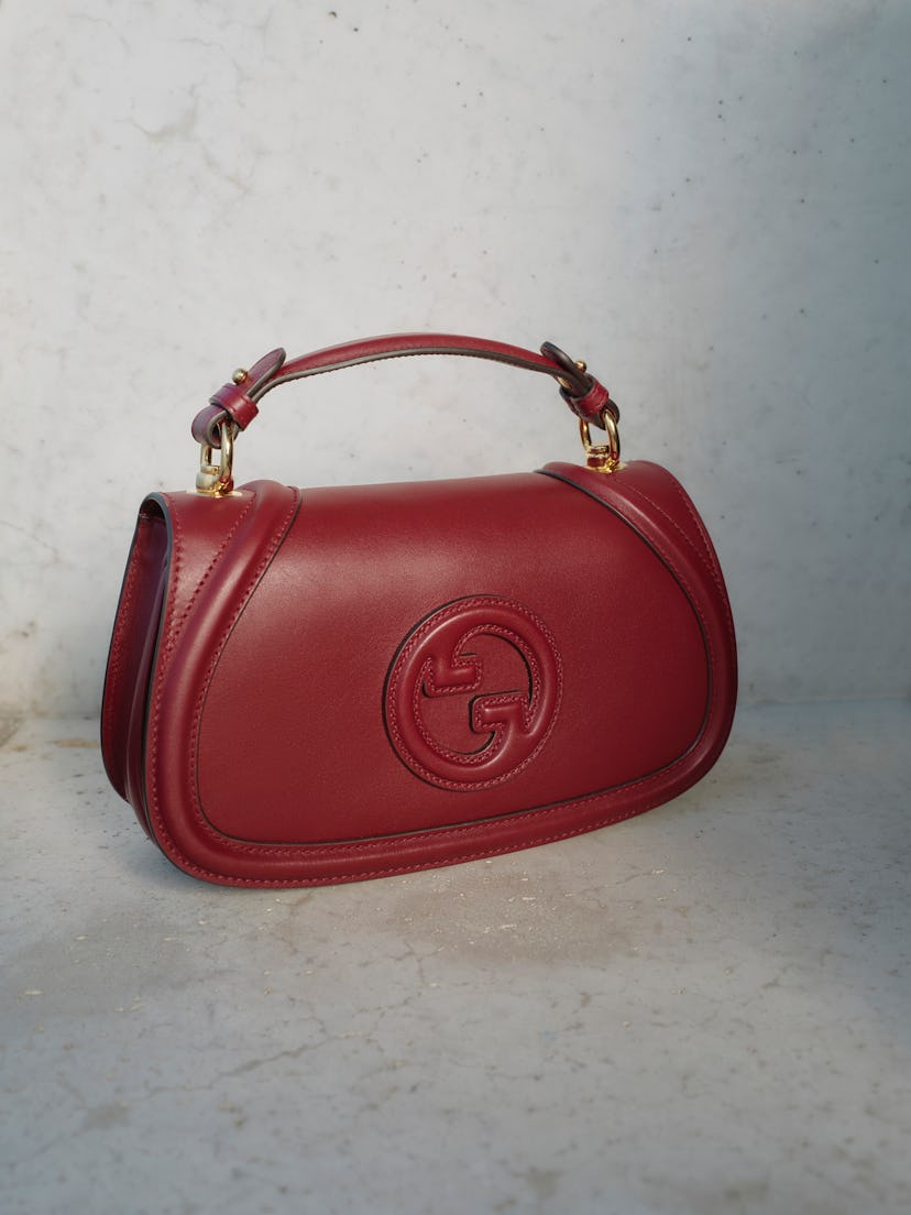 Blondie Small Top-Handle Bag in Rosso Ancora Red