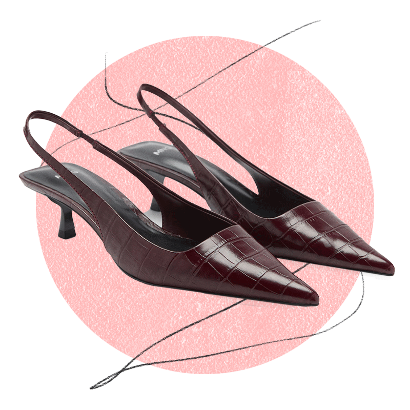 Crocodrile Kitten-Heel Shoes