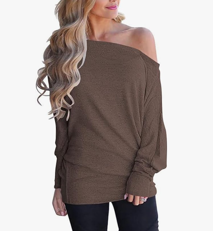 Poetsky Off-Shoulder Long Sleeve Tunic Top