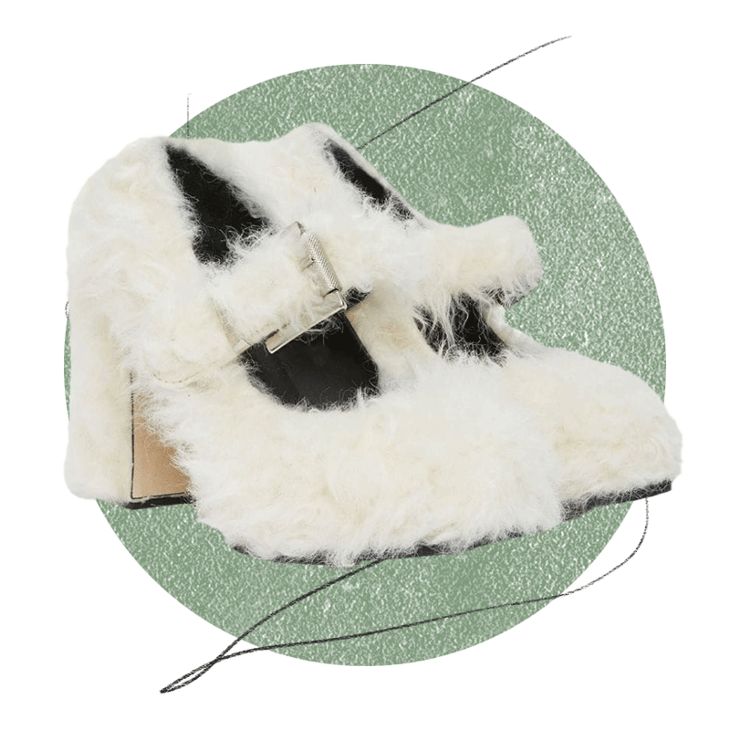 MSGM Faux-Fur Buckled Pumps