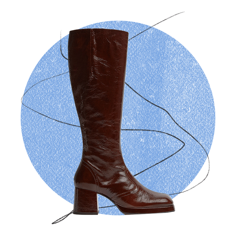 Donna Crinkle Brown Tall Boots