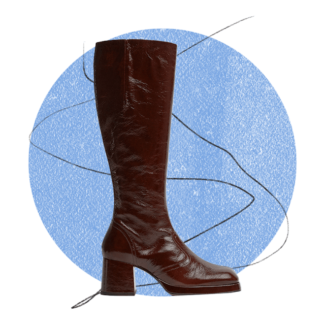 Donna Crinkle Brown Tall Boots