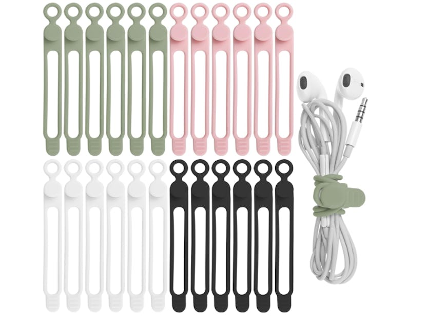 Nearockle Silicone Cable Straps (24-Pack)