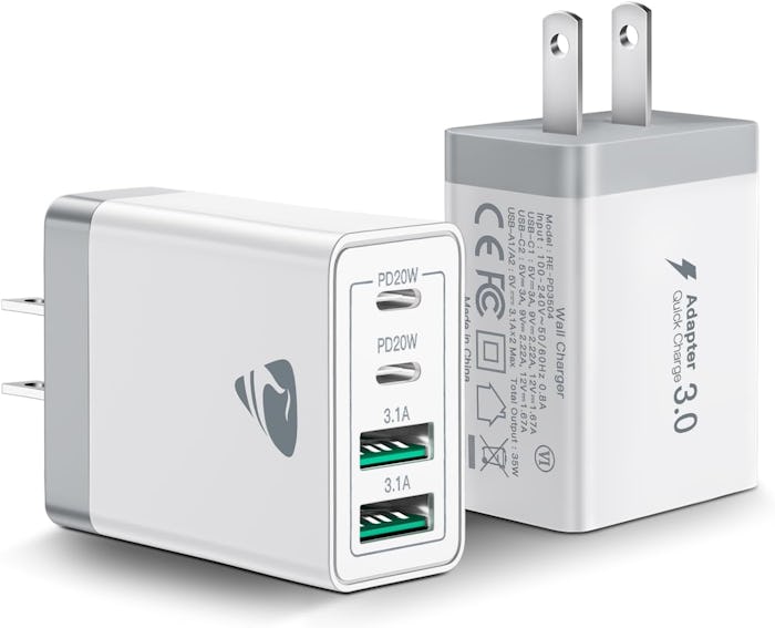 Aiminu 4-Port USB C Wall Chargers (2-Pack)