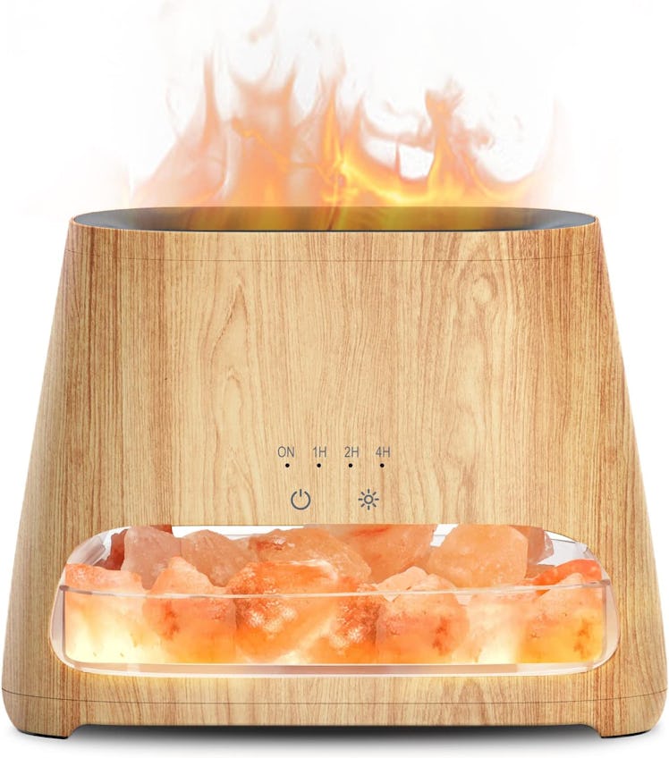 SALKING 2-in-1 Ultrasonic Essential Oil Diffuser & Himalayan Salt Lamp