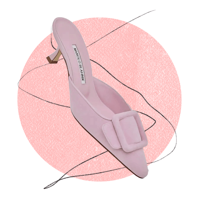 Maysale Pink Suede Buckle Detail Mules