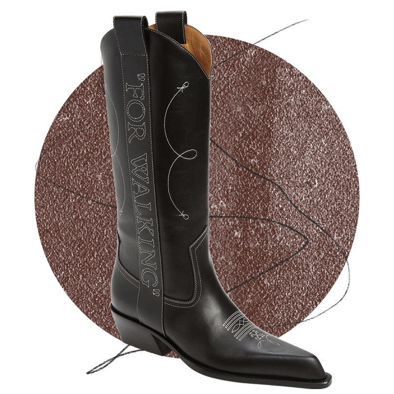 Off-White Frame Pointed Toe Western Boot