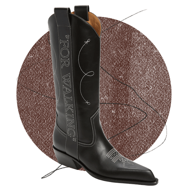 Off-White Frame Pointed Toe Western Boot