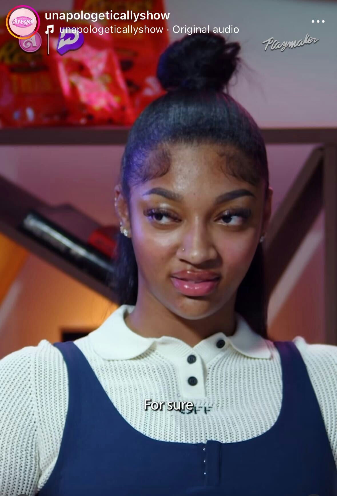 Angel Reese of the Chicago Sky wore an exposed bra over her prep school polo in her latest &lsquo;Unapolog&hellip;