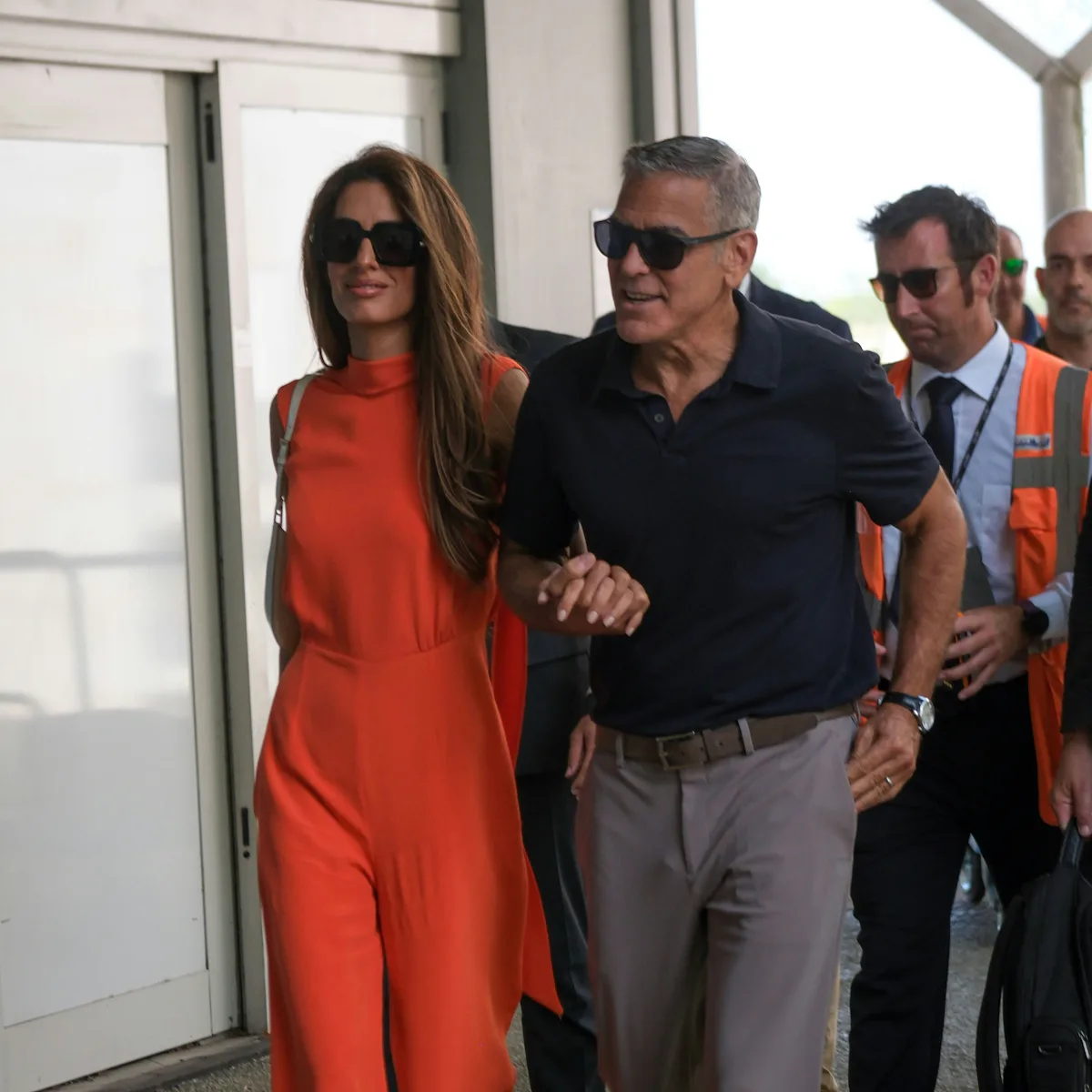 amal clooney orange dress What the Stars Wore to George and Amal Clooney's Gala