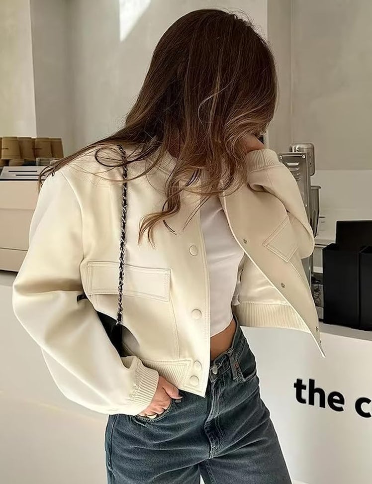 Megfie Cropped Bomber Jacket