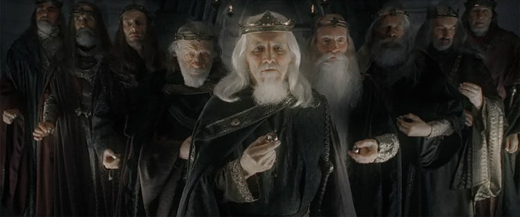 The nine kings of men obtain rings of power in The Lord of the Rings: The Fellowship of the Ring