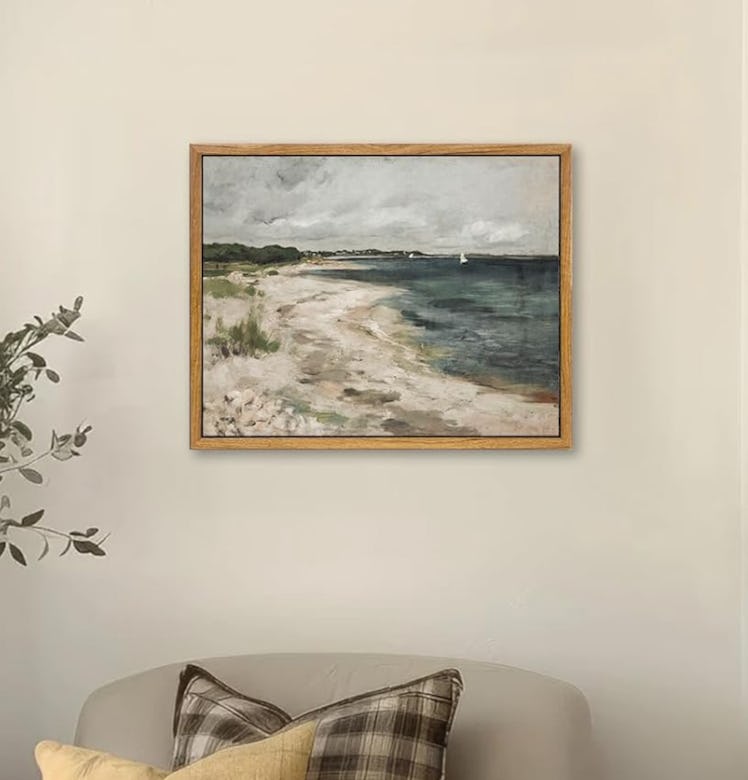 KBKBART Vintage Framed Seaside Beach Wall Art