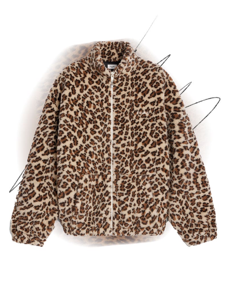 Celine Jacket In Leopard-Print Fleece