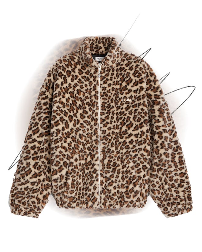 Celine Jacket In Leopard-Print Fleece