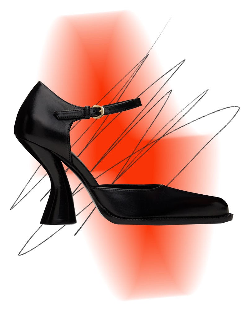 Dries Van Noten Black Ankle Strap Heels