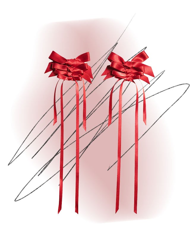 Simone Rocha Rosette Ribbon Bow Earrings