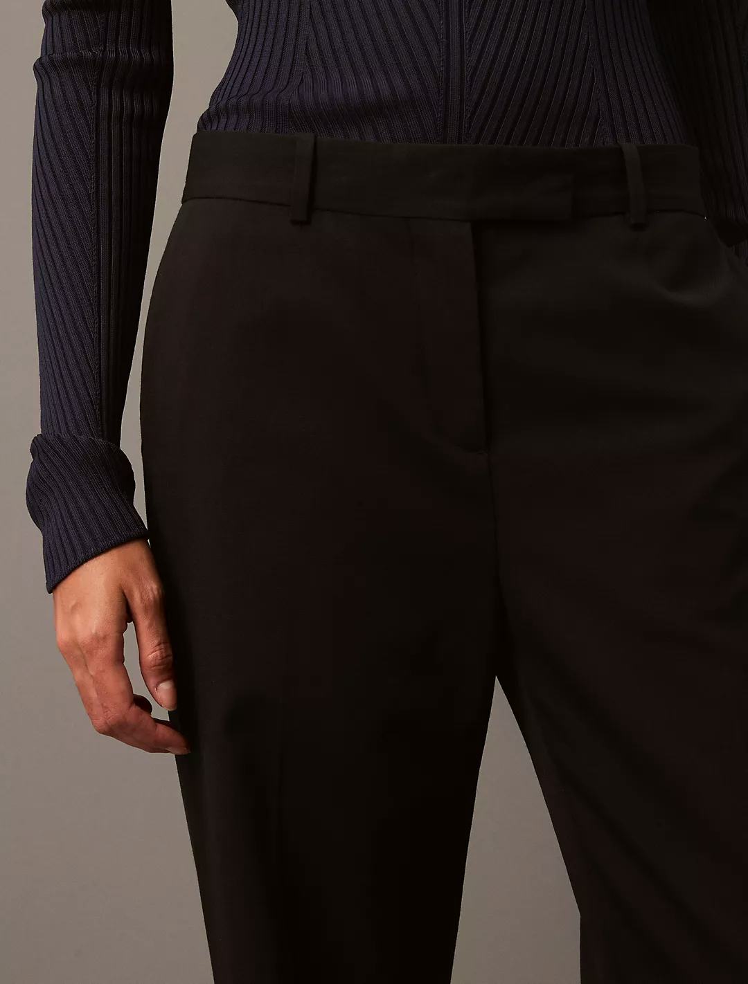 Low Rise Wool Gabardine Blend Trouser