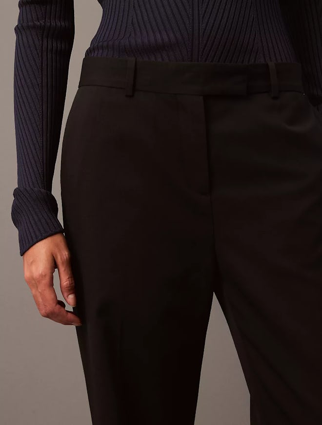 Low Rise Wool Gabardine Blend Trouser