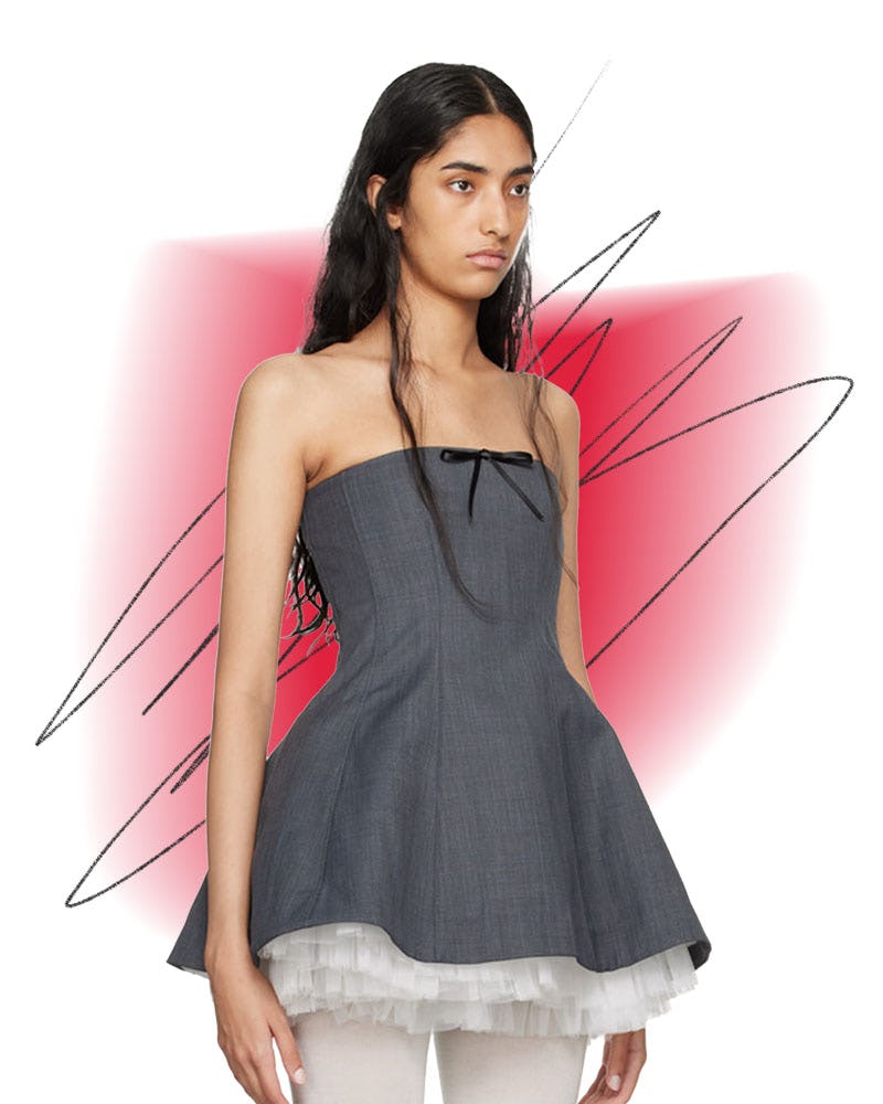 Shushu/Tong Gray Two-Piece Minidress
