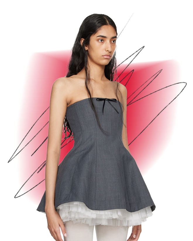 Shushu/Tong Gray Two-Piece Minidress
