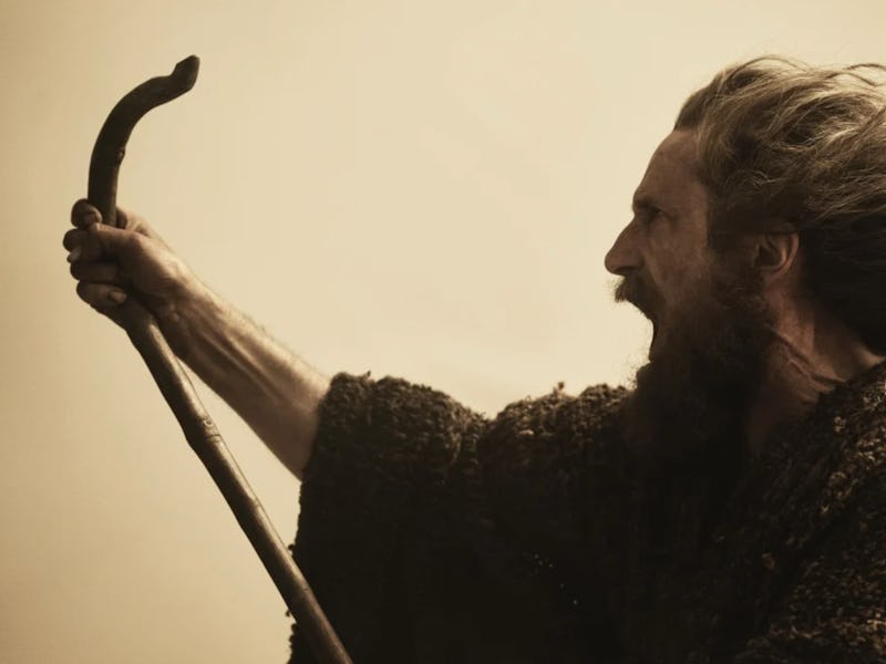 The Stranger and his staff in 'The Rings of Power.'